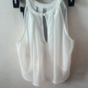 Miss Avenue Chic White Sleeveless Top